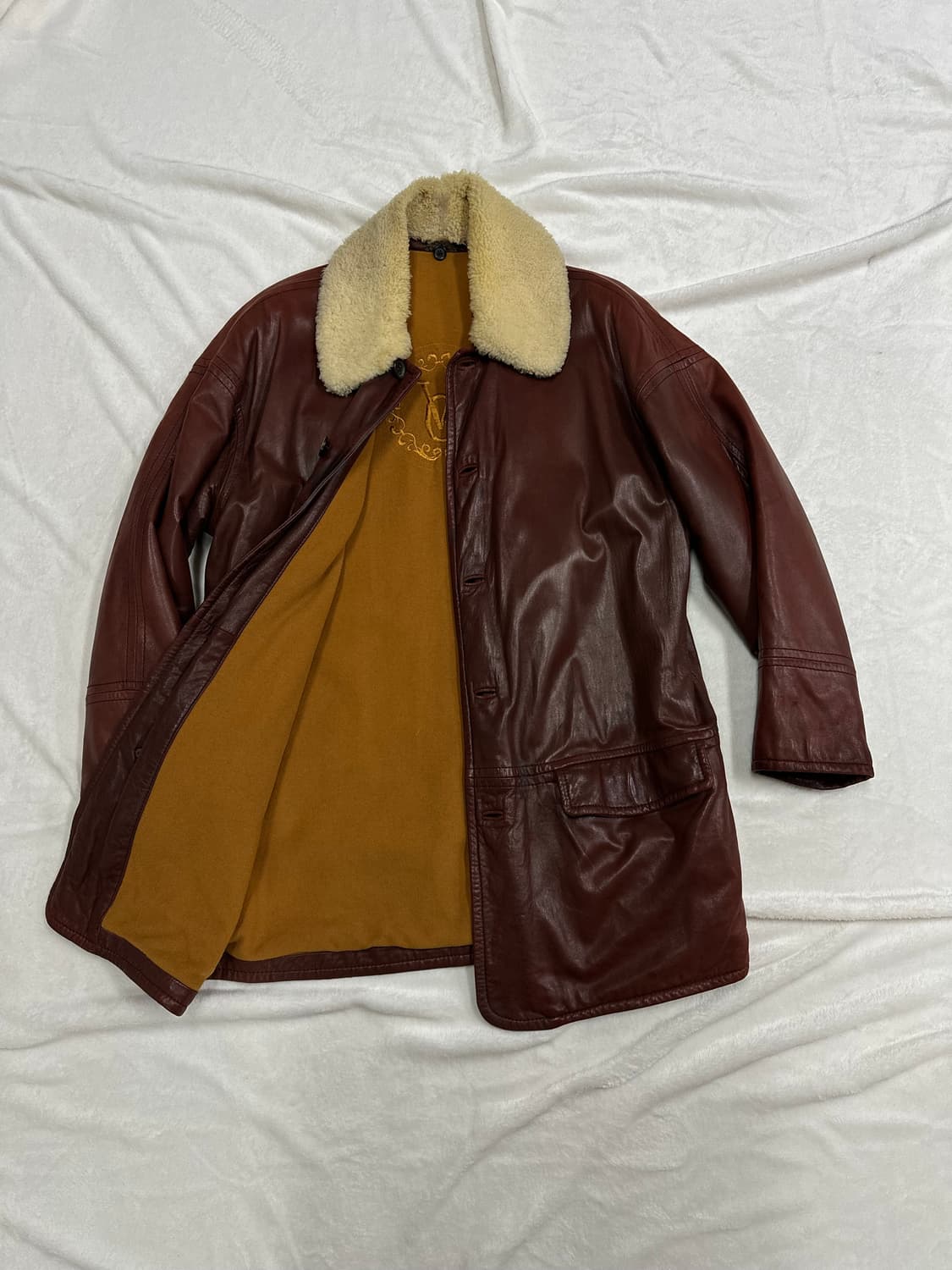 (50)발렌티노 양털 시어링 리얼 레더 코트 상품이미지5