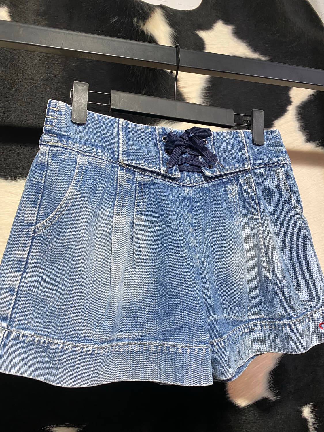Japanese vtg 레이스업 포인트 데님 숏츠 상품이미지3