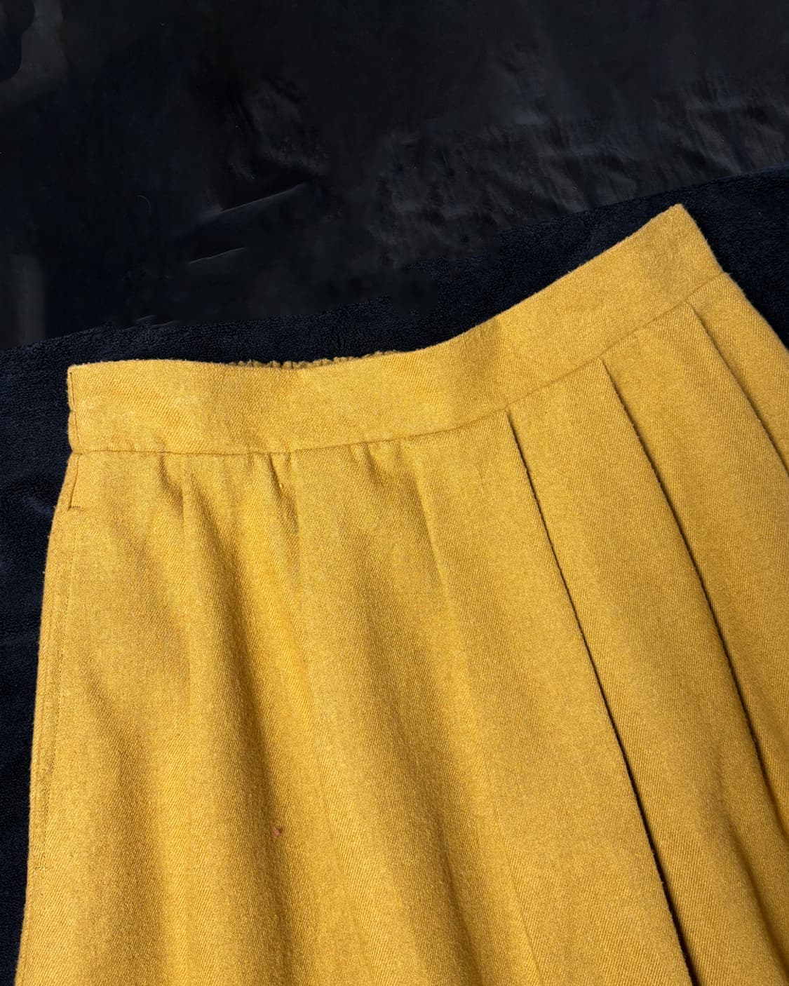 일본빈티지 머스타드 롱스커트 상품이미지3