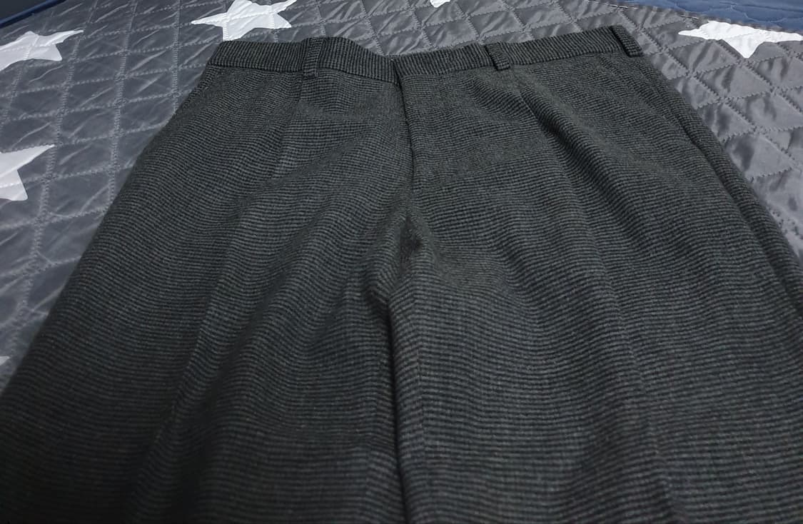 INDIAN 이중직원단 핀턱 스판 깅엄체크 겨울 슬랙스 (34) 상품이미지2