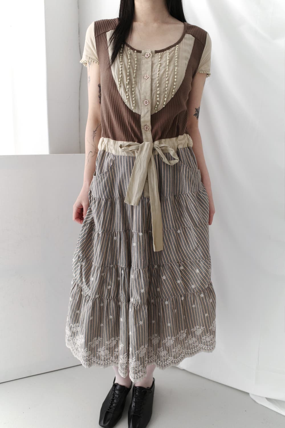 flower stirpe half one-piece 상품이미지6