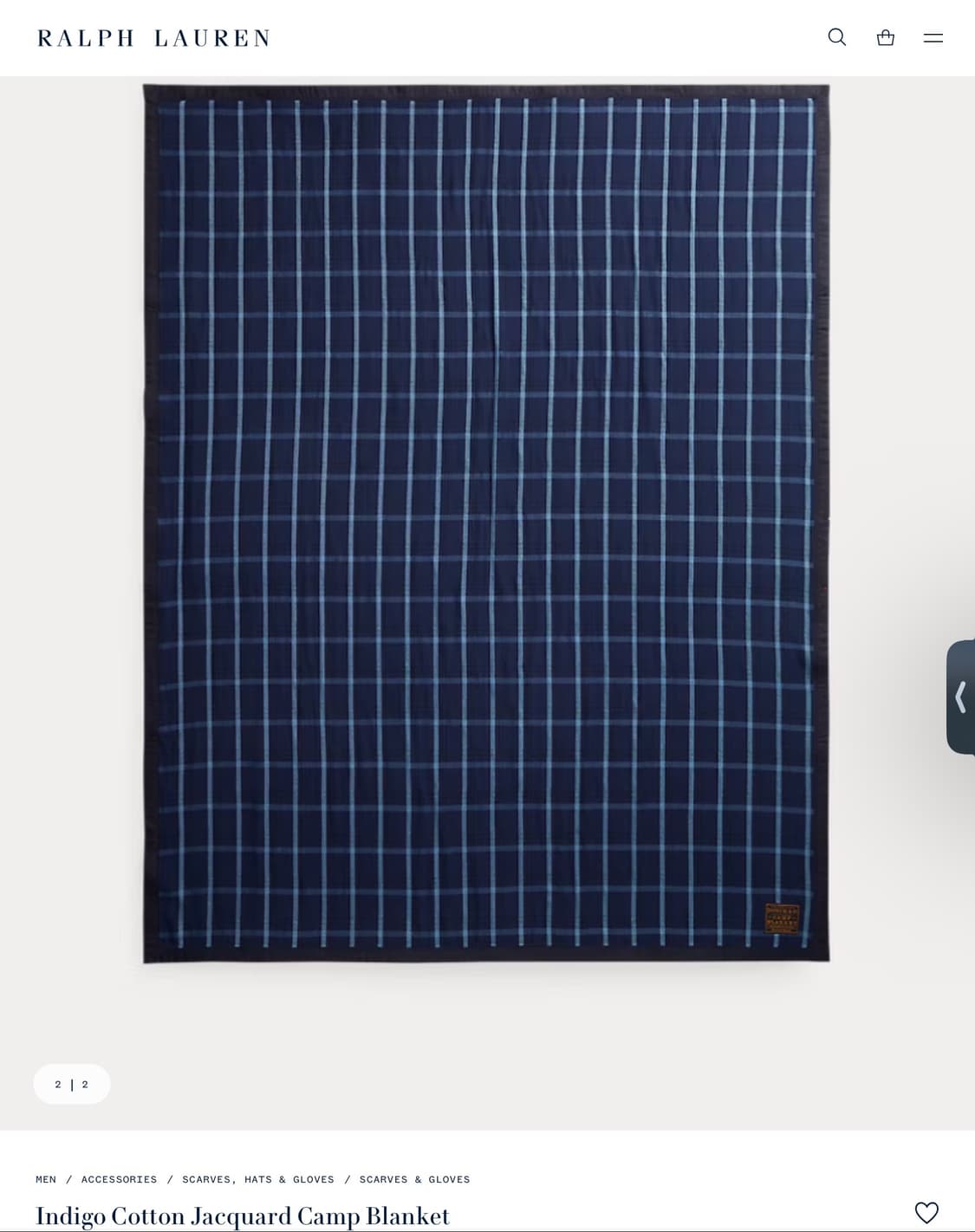 더블알엘 Rrl 인디고 코튼 자카드 캠프 블랭킷 상품이미지2