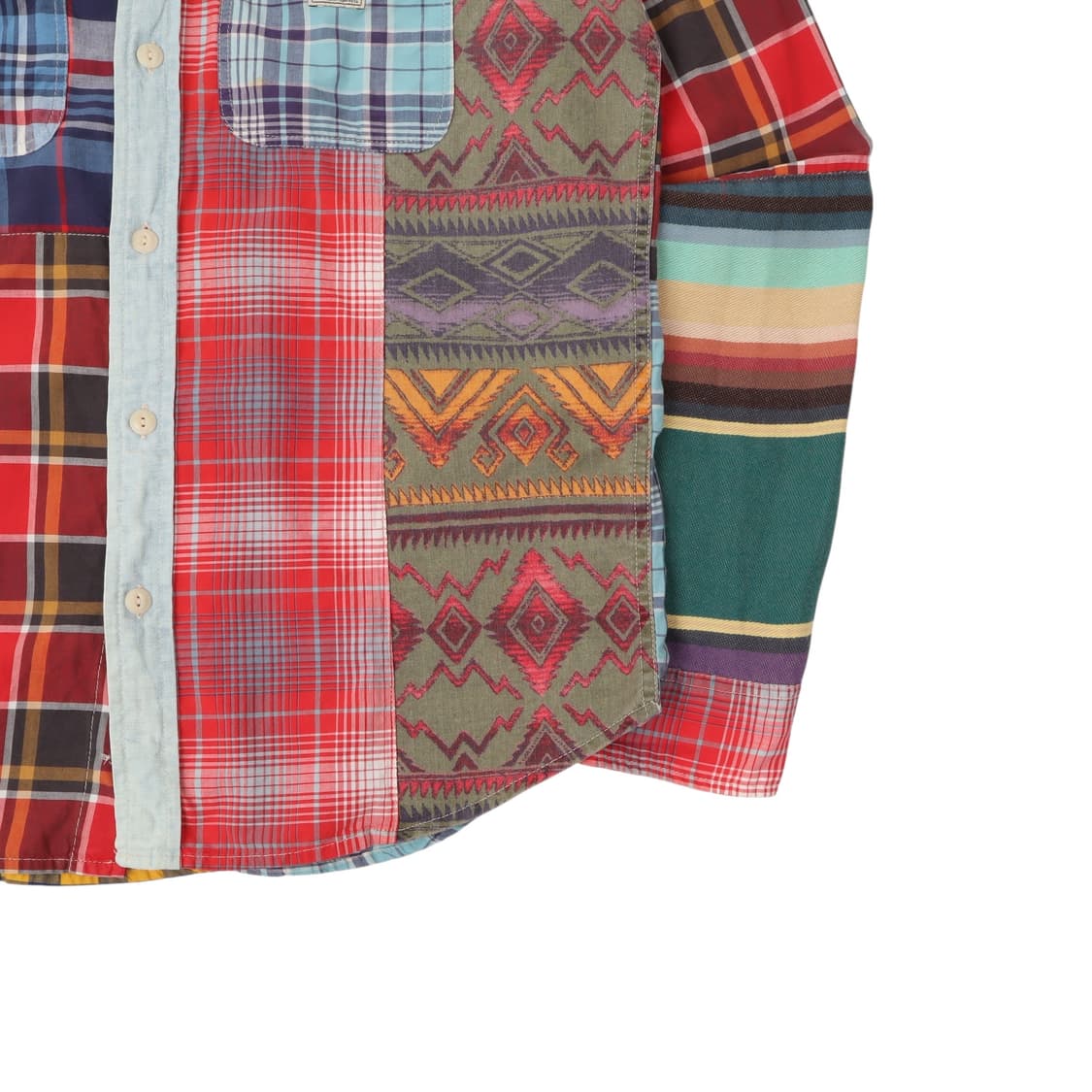 데님앤서플라이 패치워크 체크 셔츠 상품이미지4