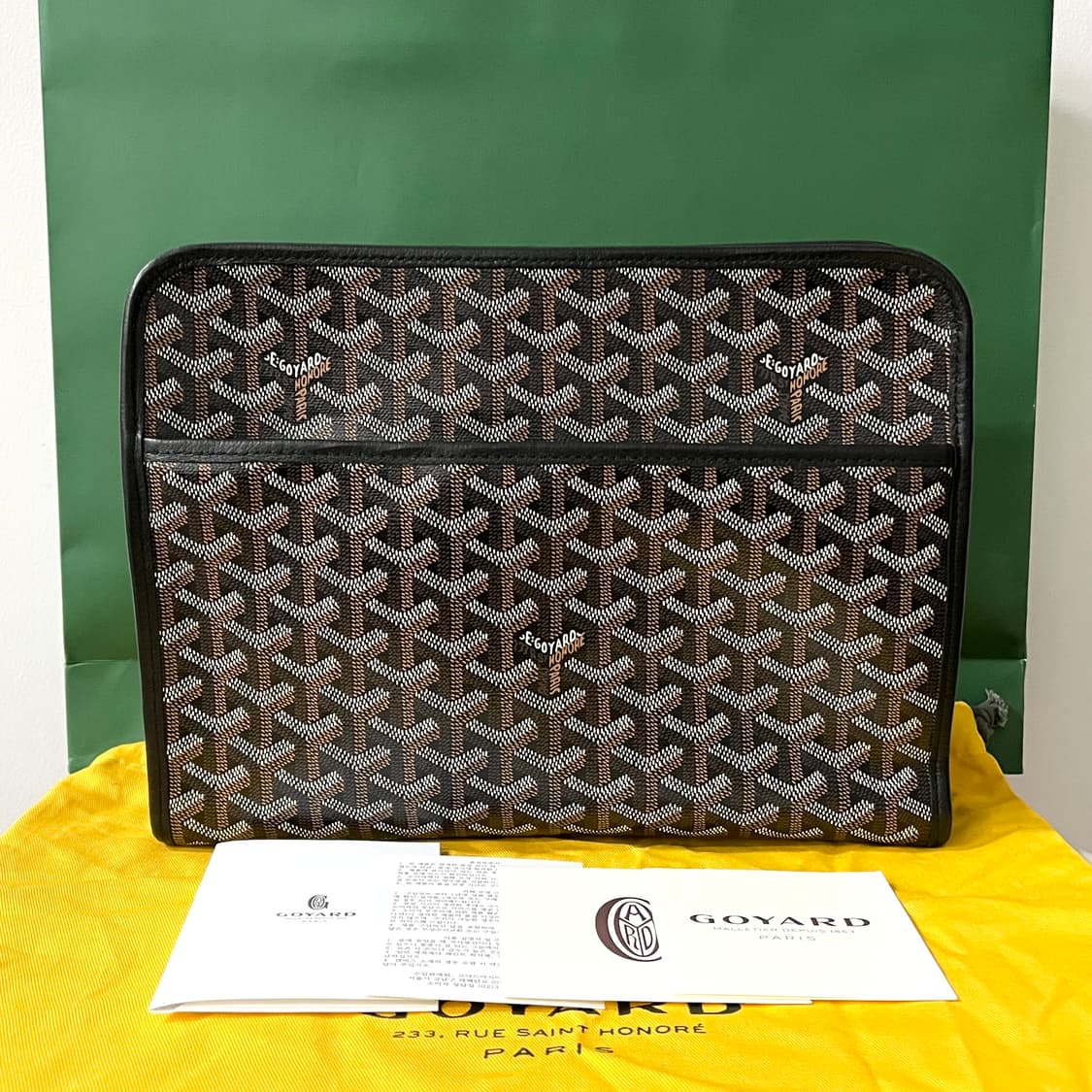 [S급/정품] 고야드 쥬방스 GM 블랙 클러치백 파우치 상품이미지1