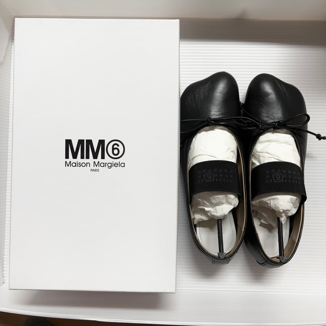 메종 마르지엘라 mm6 아나토믹 발레리나 플랫슈즈 가죽 신발 상품이미지1