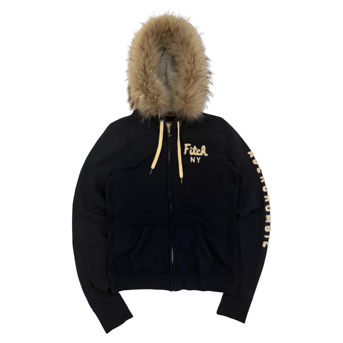 아베크롬비 딱붙핏 울프죠 퍼 후드집업 네이비 상품이미지1