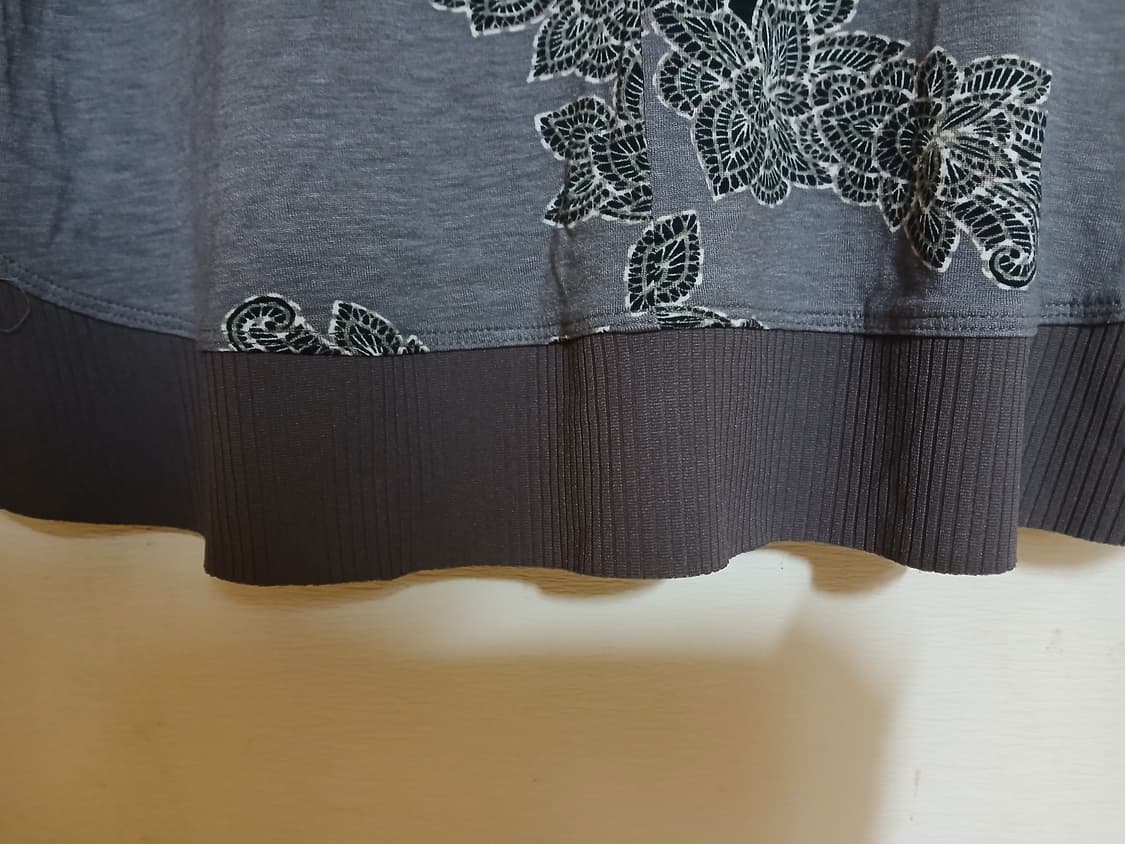 최연옥 플라워 프린팅 비즈 루즈핏 롱 티셔츠 고급 튜닉 블라우스 백화점 상품이미지3