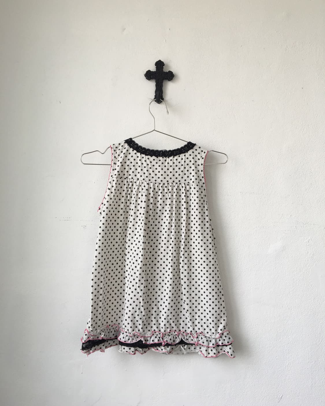 Dot pattern frill sleeveless 상품이미지4