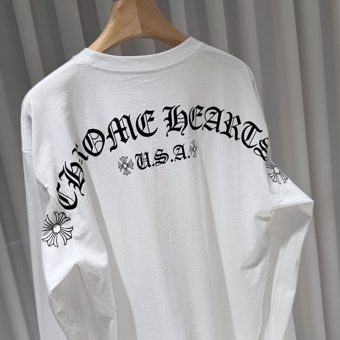 (S+급/XL) / 크롬하츠 USA 아치 백 로고 화이트 포켓 롱슬리브 상품이미지6