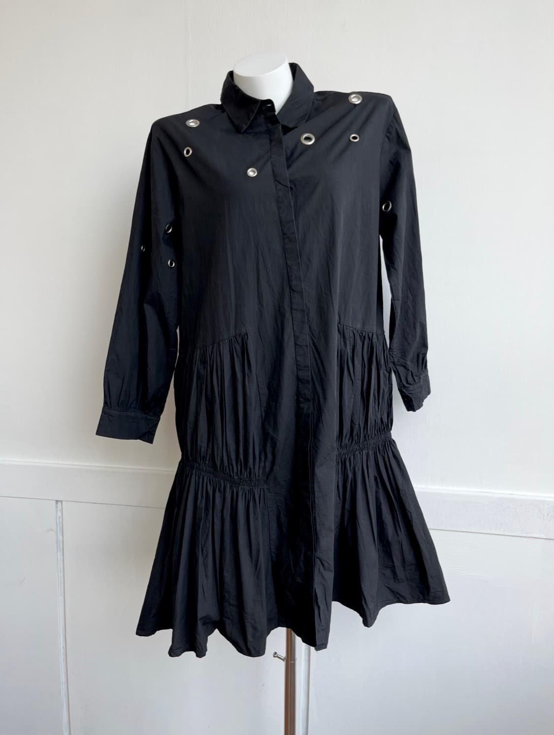 HELLCATPUNKS 고딕 아일렛 디테일 셔츠 원피스 상품이미지2