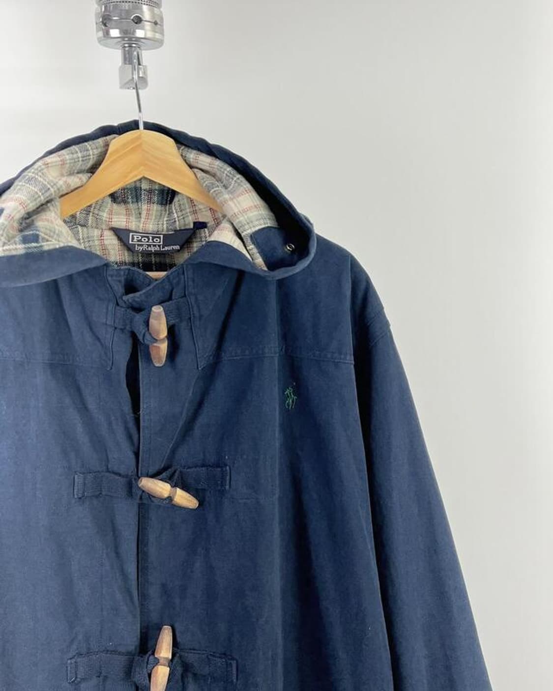 폴로 랄프로렌 네이비 포니로고 코튼 더플 코트. 상품이미지3