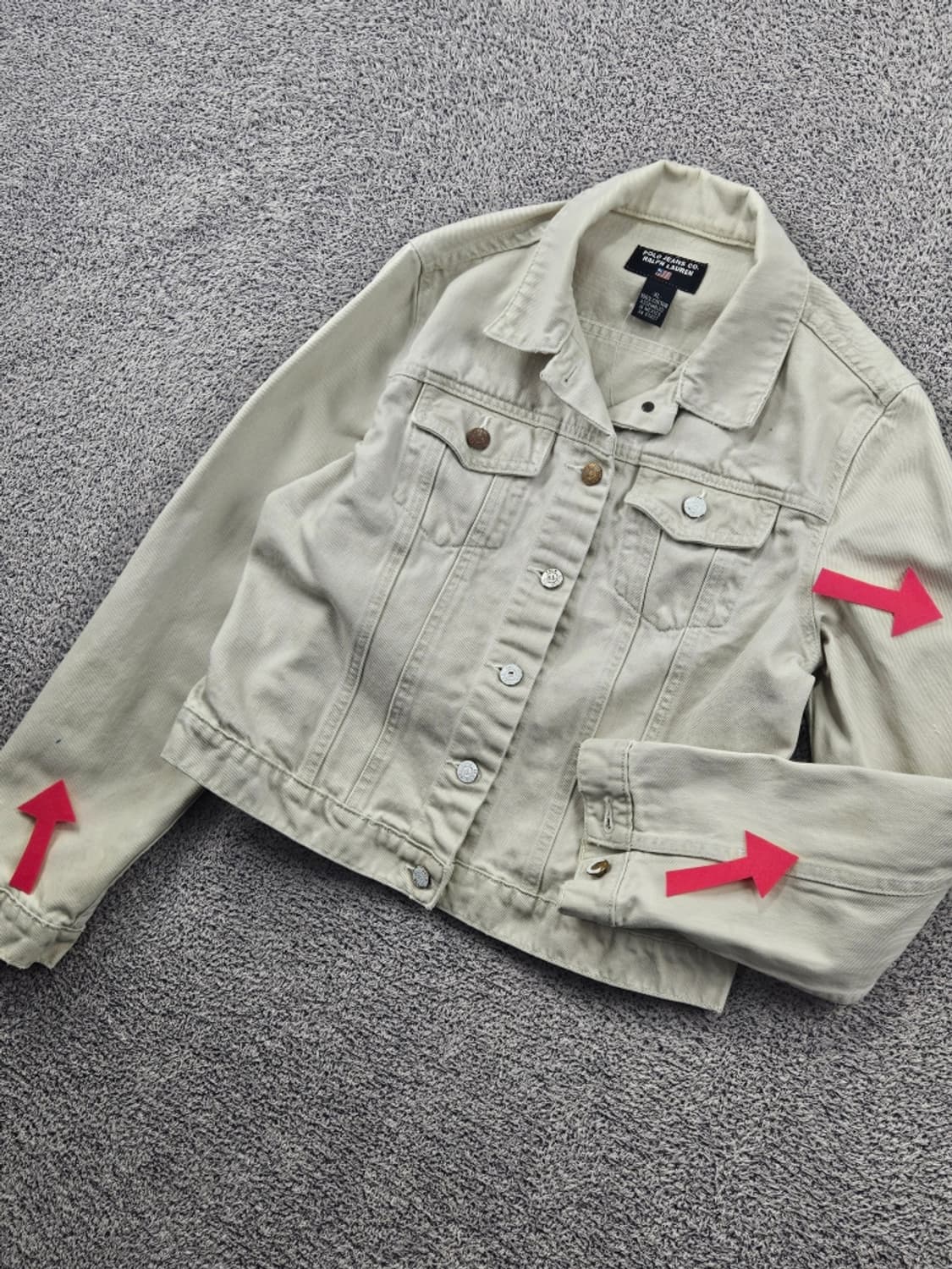 폴로진스컴퍼니 크림 데님 트러커 자켓 ( XL ) / 11633 상품이미지4