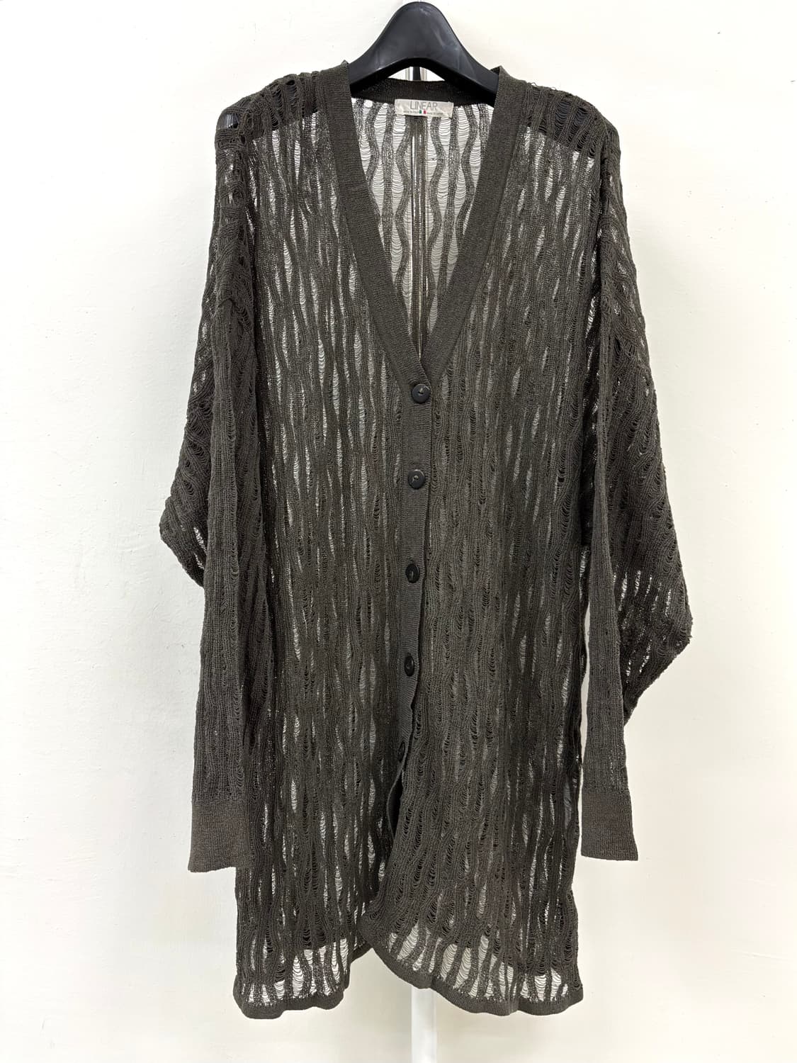 빈티지 그런지 카키 크로셰 가디건 상품이미지5