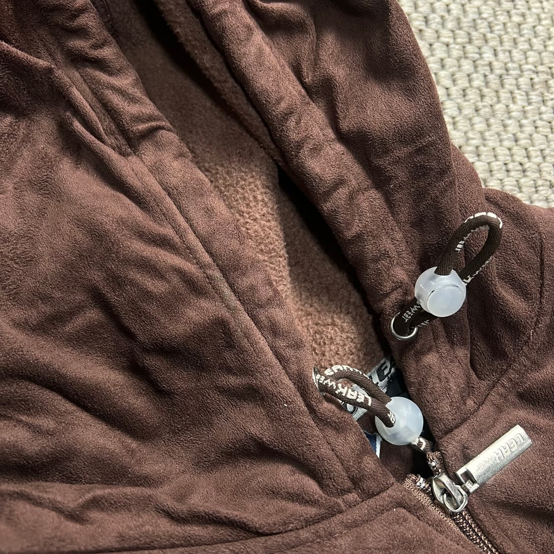 리크웨어 멀티패치 스웨이드 후드 자켓 브라운 XXXL 상품이미지7