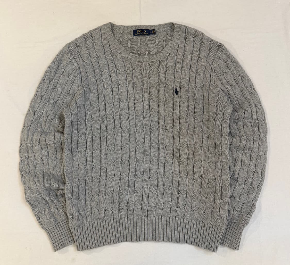 폴로 랄프로렌 신형 꽈배기 케이블 니트 그레이 상품이미지1