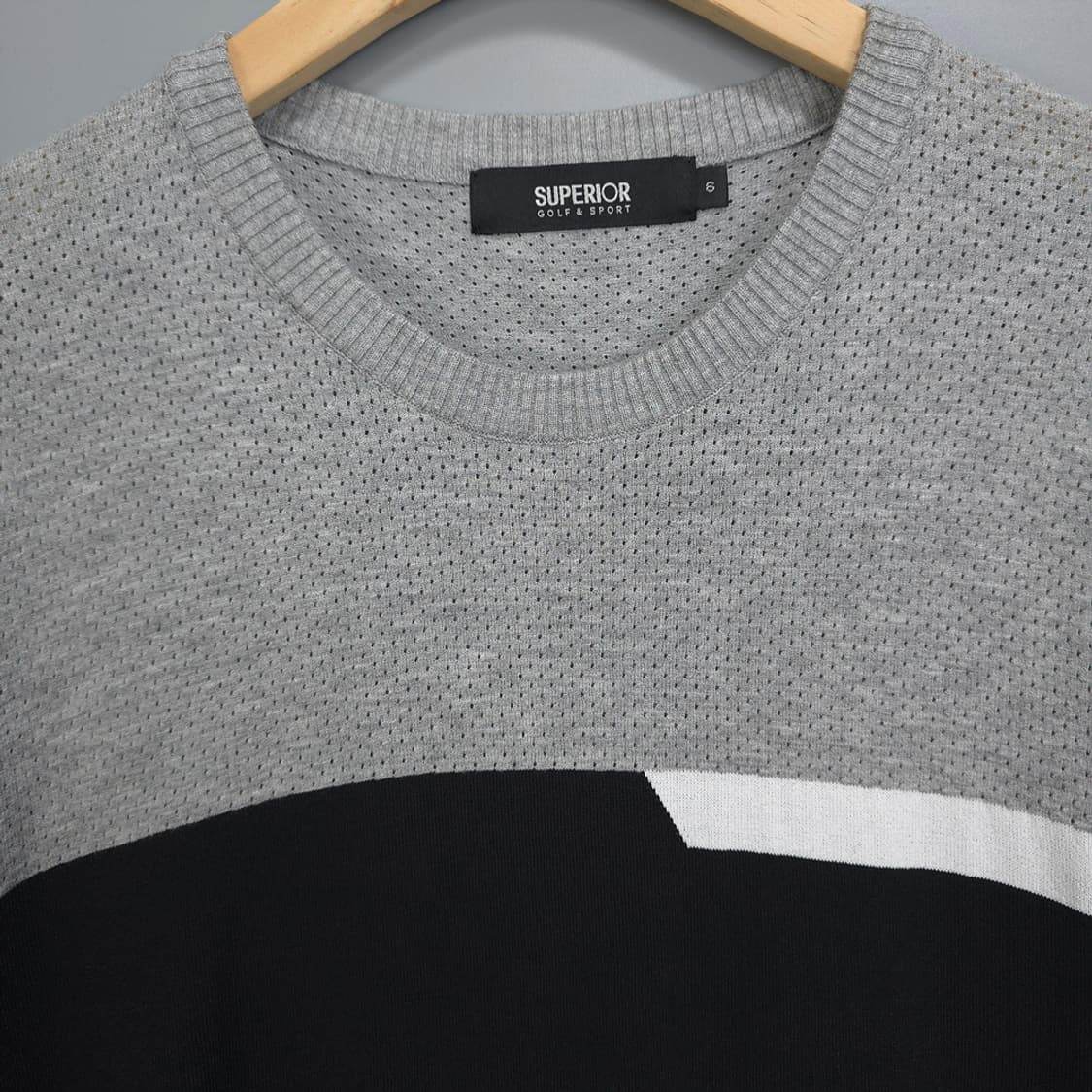 수페리어 SUPERIOR 골프 배색 니트 긴팔티 105 상품이미지2
