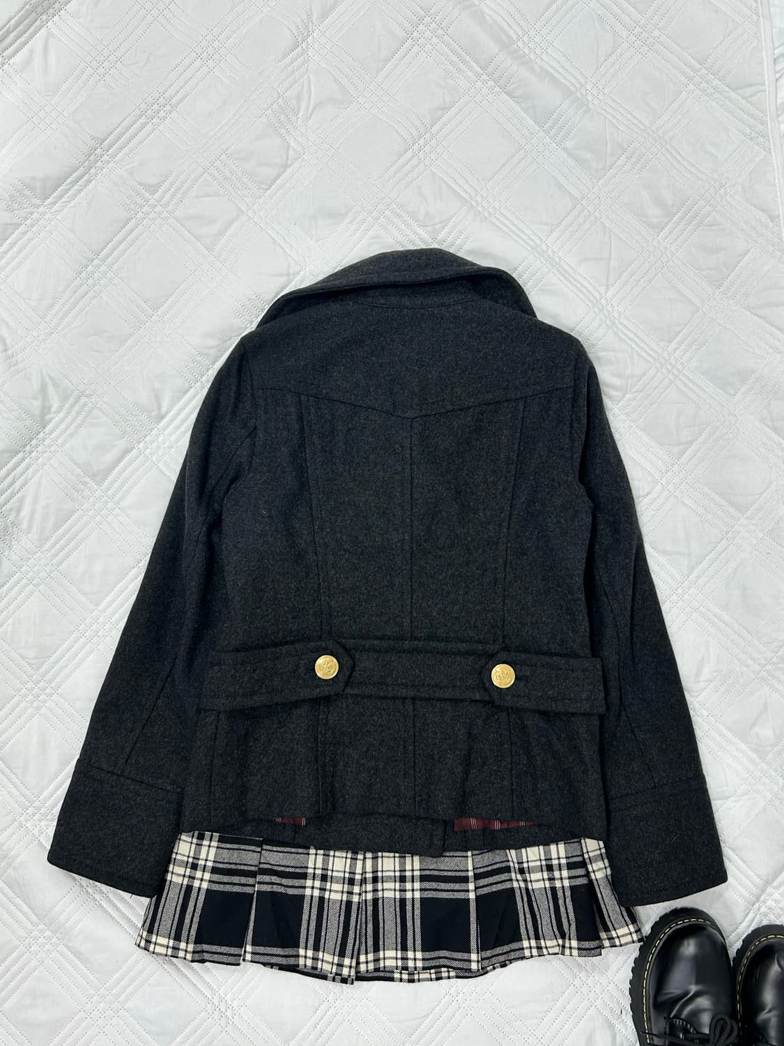 ꒰ঌ 니혼진 너드걸 차콜 숏 코트 ໒꒱ 상품이미지2