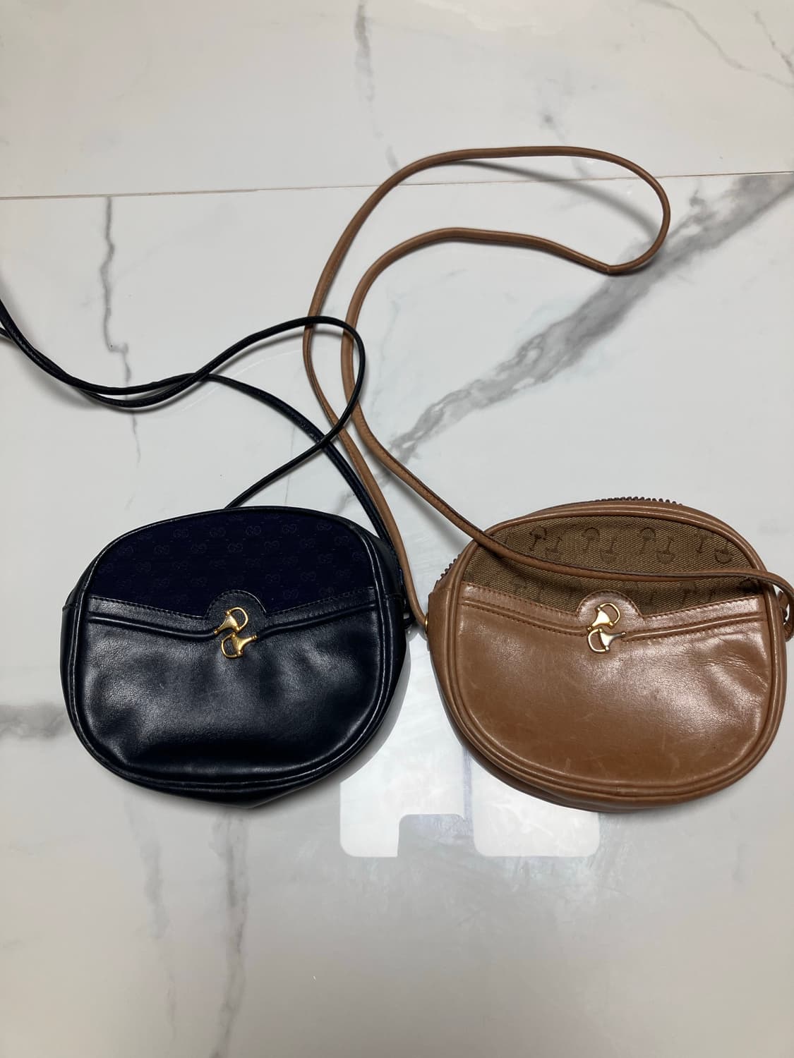 올드 구찌 빈티지 미니 탬버린백 네이비 크로스백 상품이미지8