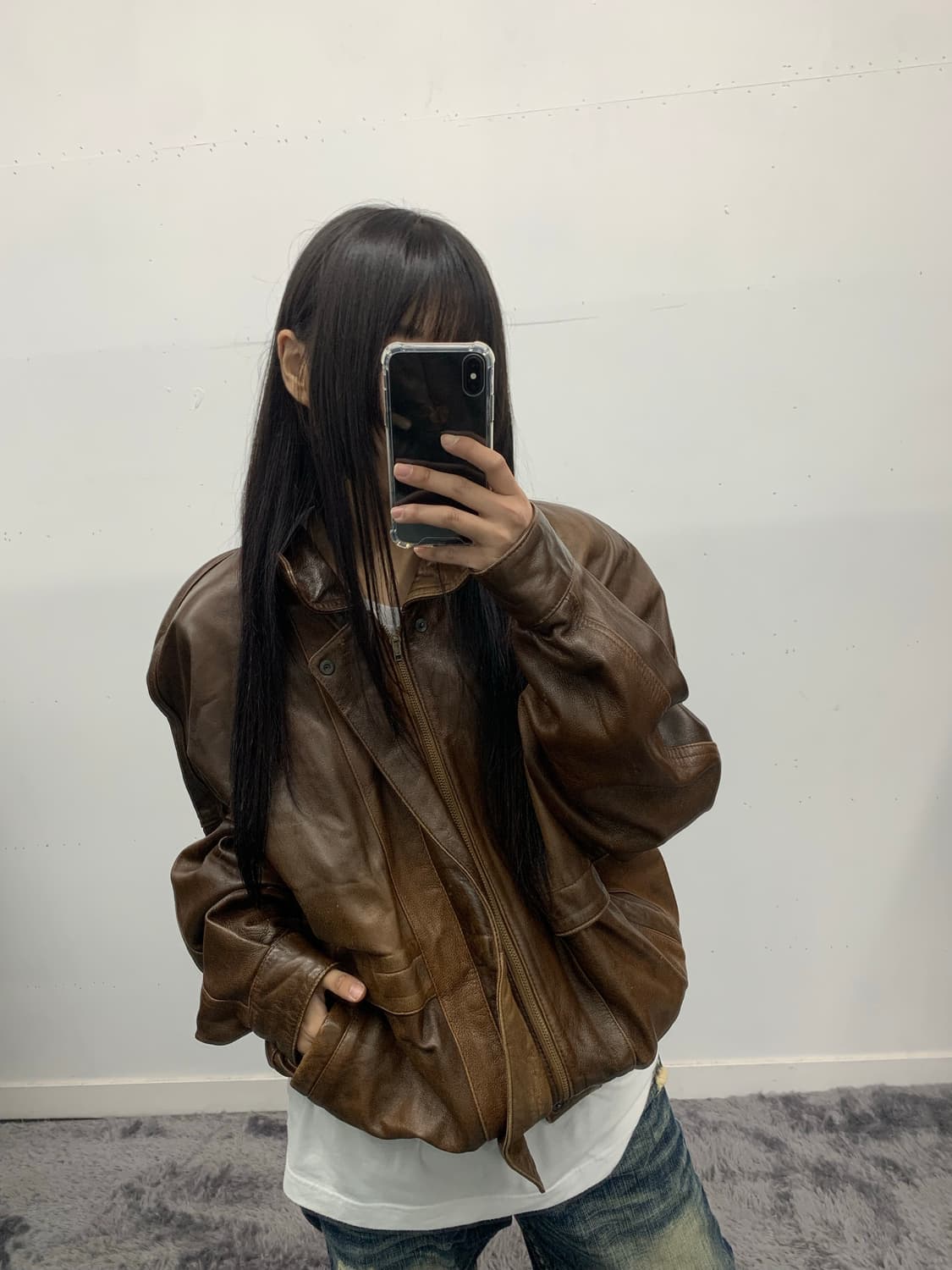 느좋 리얼레더 봄버 상품이미지1