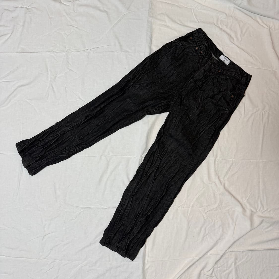 TRIPLE J 블랙 롤업 데님 팬츠 상품이미지1