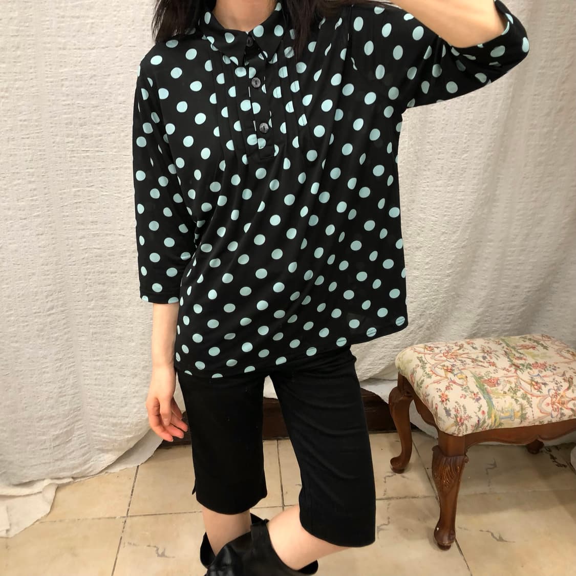 Mint polka blouse 상품이미지5