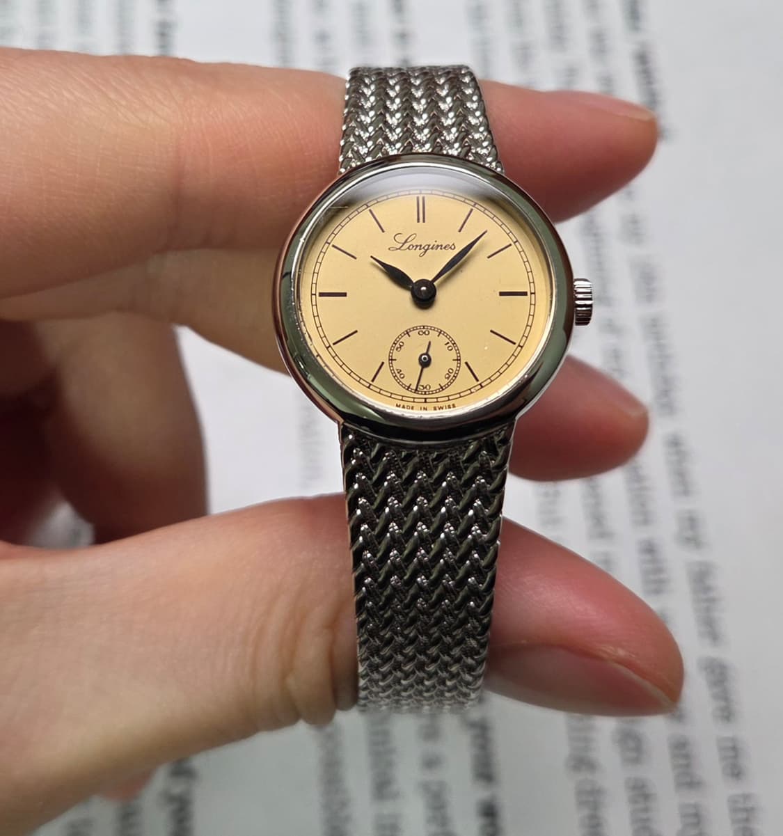 레어] 빈티지 론진 독립초침 샴골판 수동 메커니컬 여성용 브레이슬릿 ve 상품이미지3