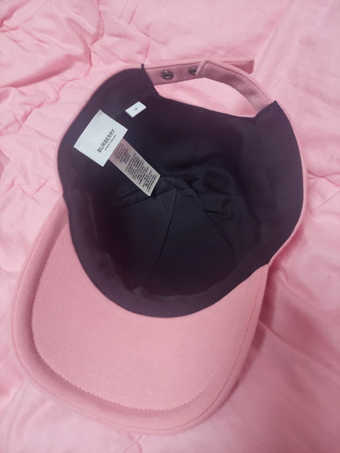 정품)급처상태좋음!버버리 로고 핑크 볼캡 야구 모자 남녀공용 M사이즈 상품이미지4