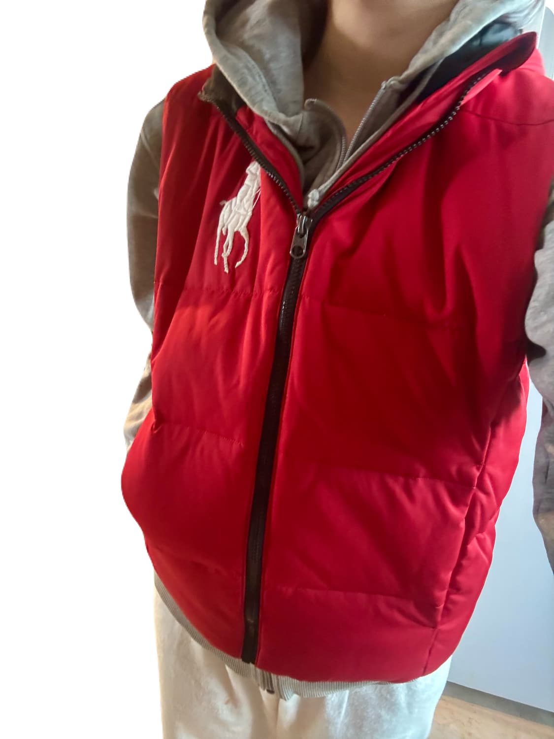 폴로 랄프로렌 빅포니 레드 조끼패딩-착샷잇어요! 상품이미지2