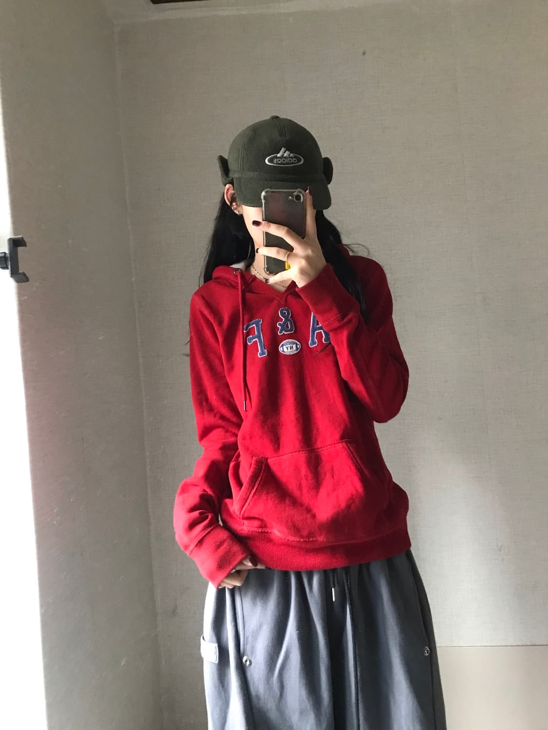 아베크롬비 레드 후드티 상품이미지4