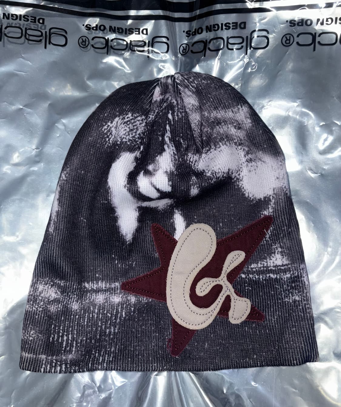 글랙 아플리케 비니 블랙 상품이미지1