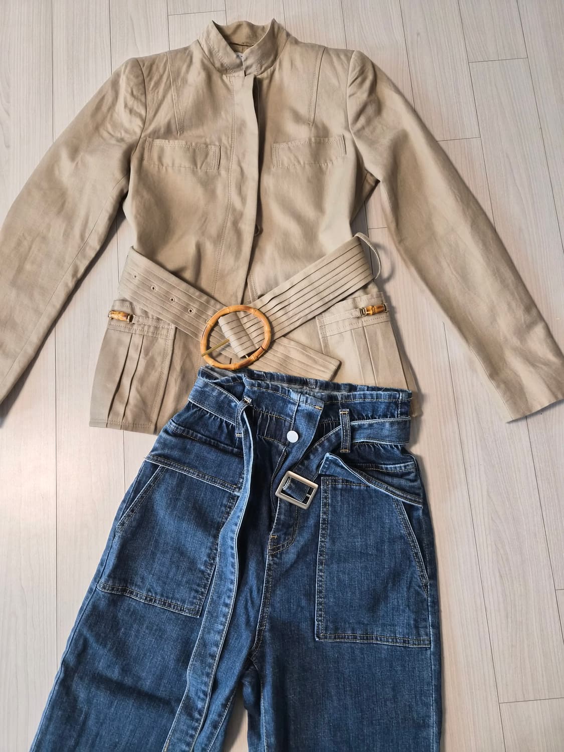 [ZARA] 자라 우먼 밤부 버클 린넨 혼방 사파리 자켓 (S) 상품이미지5