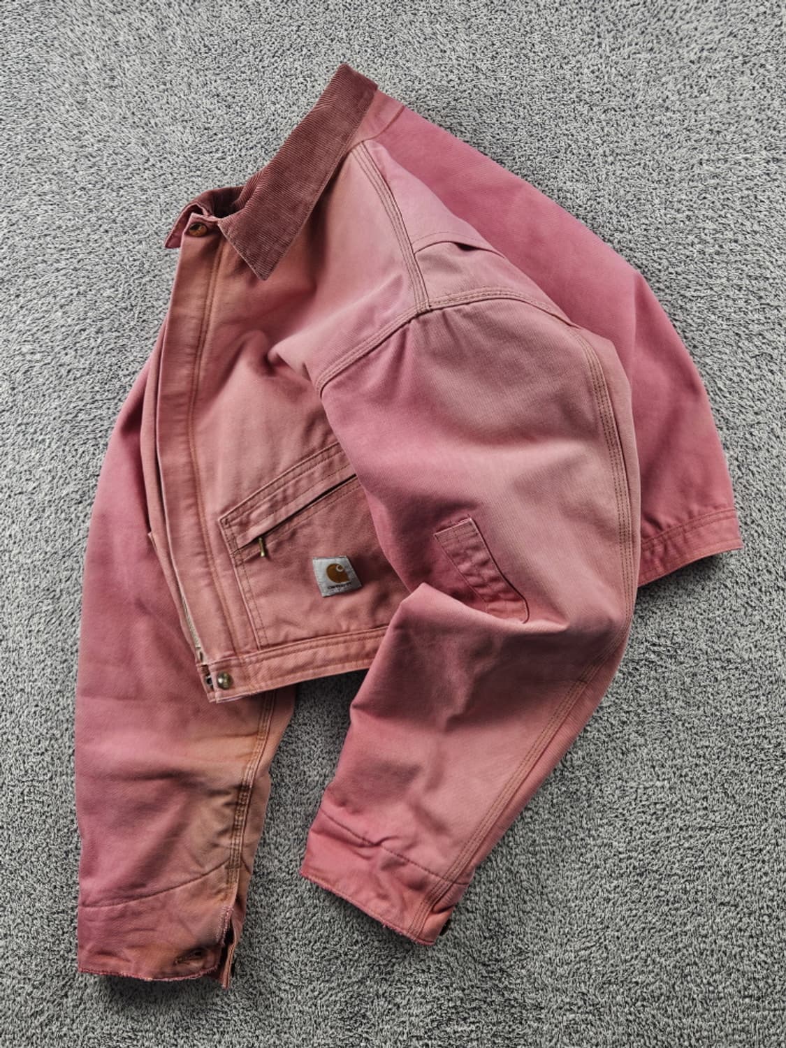 칼하트 커버올 핑크다잉 크롭 커스텀 자켓 ( L 추정 ) / 10608 상품이미지3