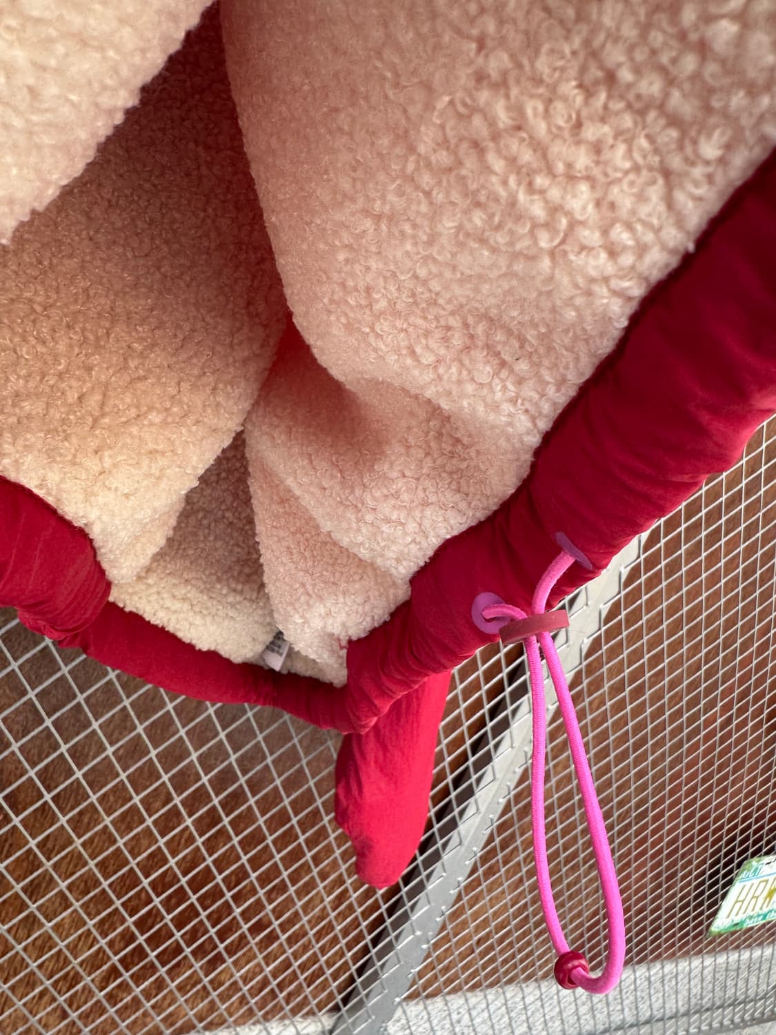 자라 핑크 배색 크롭 아노락 뽀글이 점퍼 M 상품이미지5