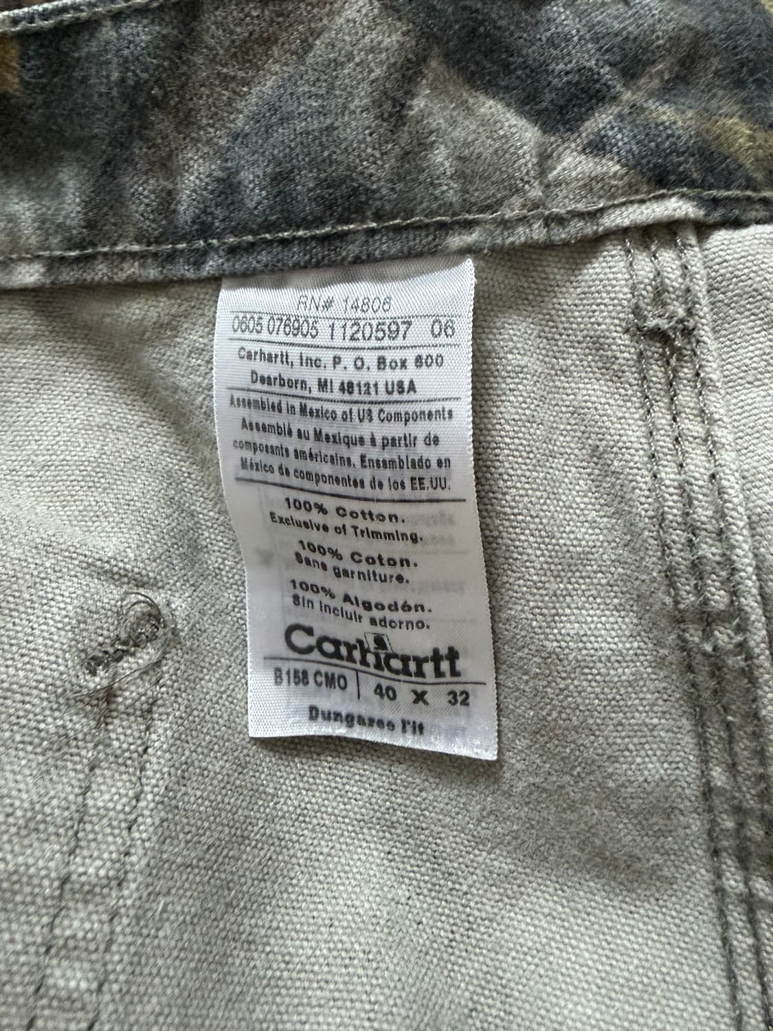칼하트 OG 리얼트리 덩가리 팬츠 B135 cmo 40X32 상품이미지3