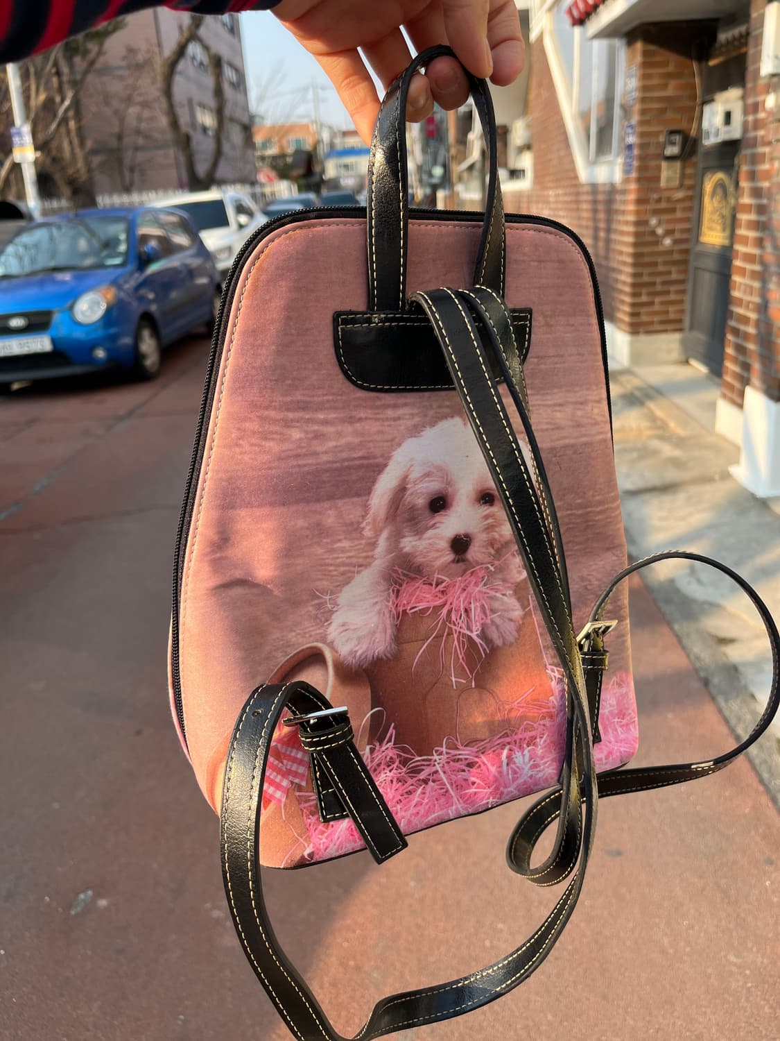 큐빅 강아지 프린팅 백팩 상품이미지9