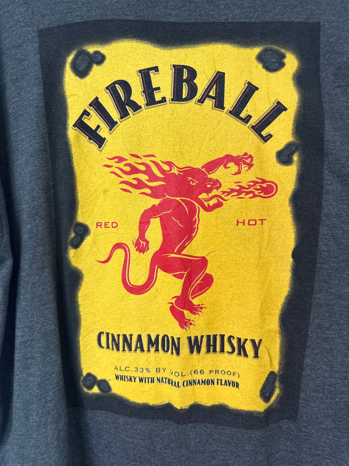 미국 빈티지 Fire Ball  위스키 로고 반팔티셔츠 상품이미지3