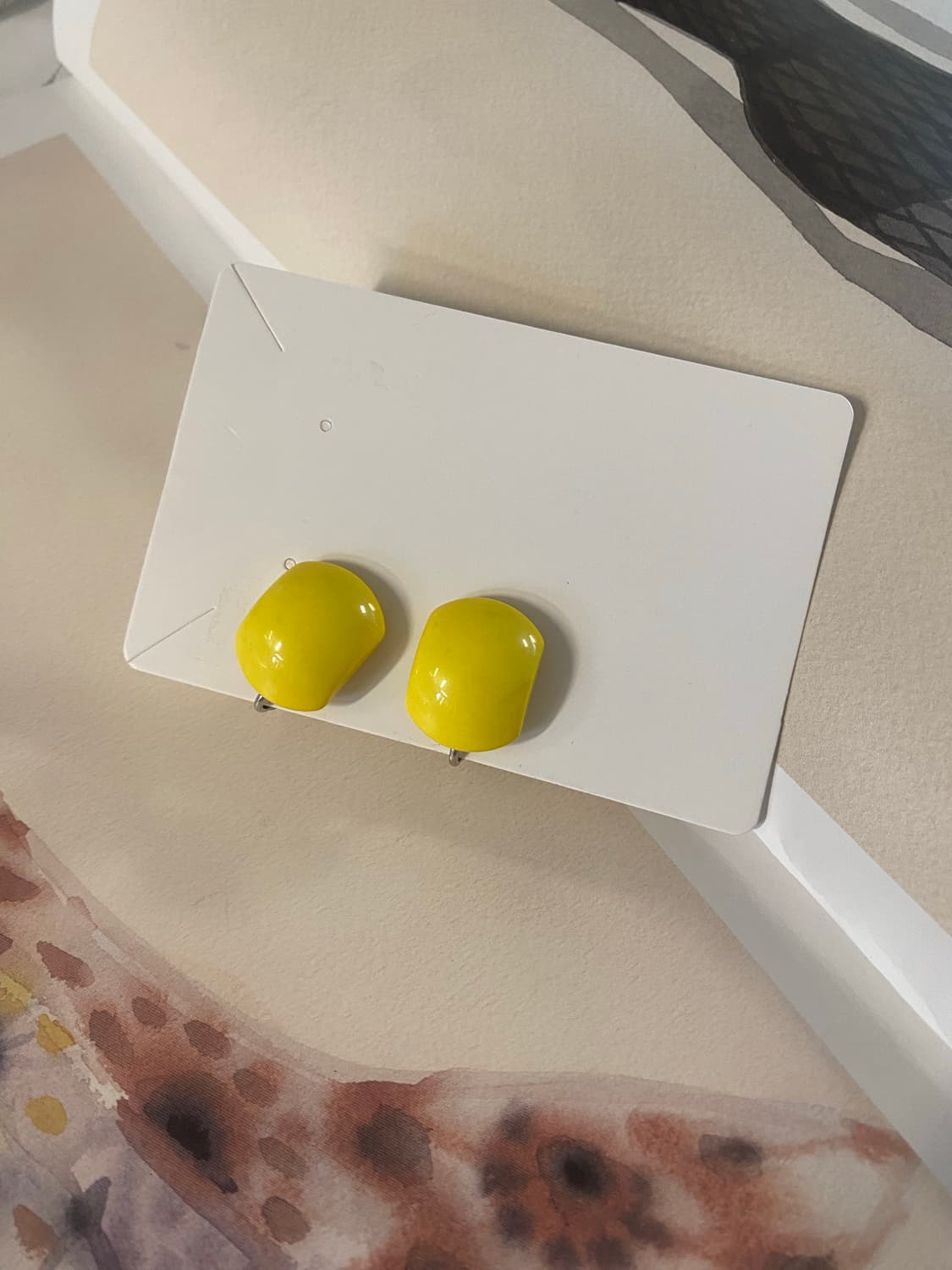 빈티지 옐로우 귀찌 귀걸이 상품이미지4