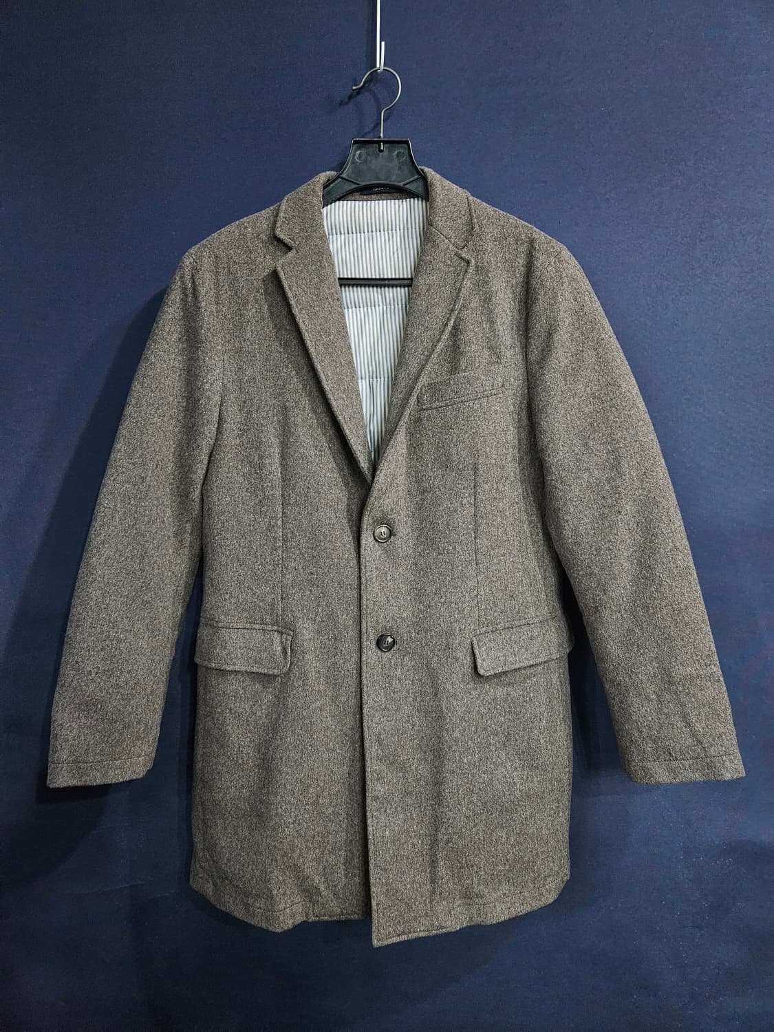 헤지스 멜란지 베이지 남성 100 구스다운 패딩 정장자켓  상품이미지1