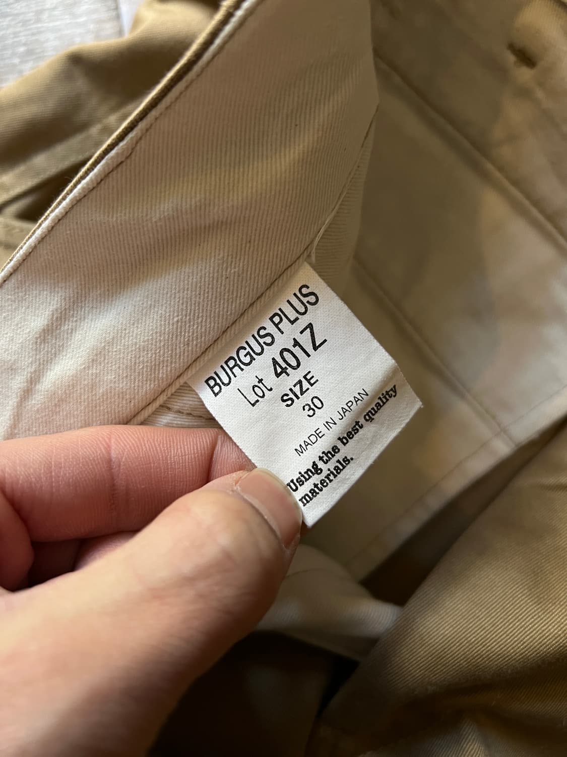 [30]버거스 플러스 401Z 재팬메이드 베이지 치노 팬츠 상품이미지4