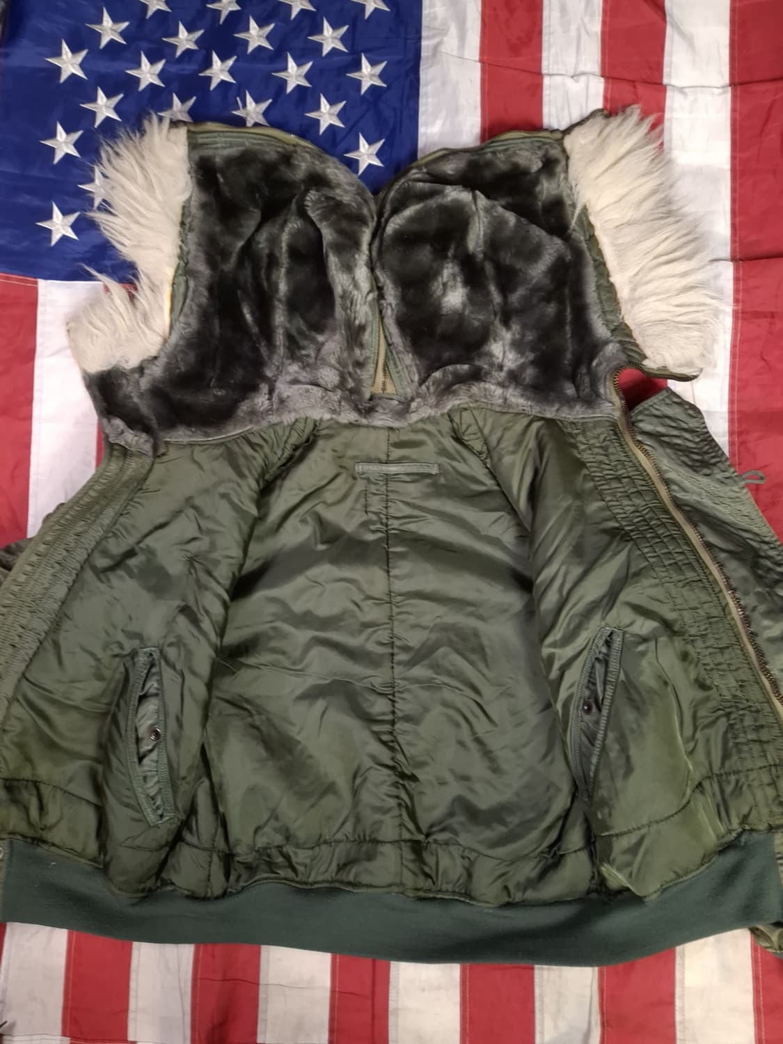 오리지날 미공군 N-2B 지급용 울 파일 항공자켓 상품이미지9