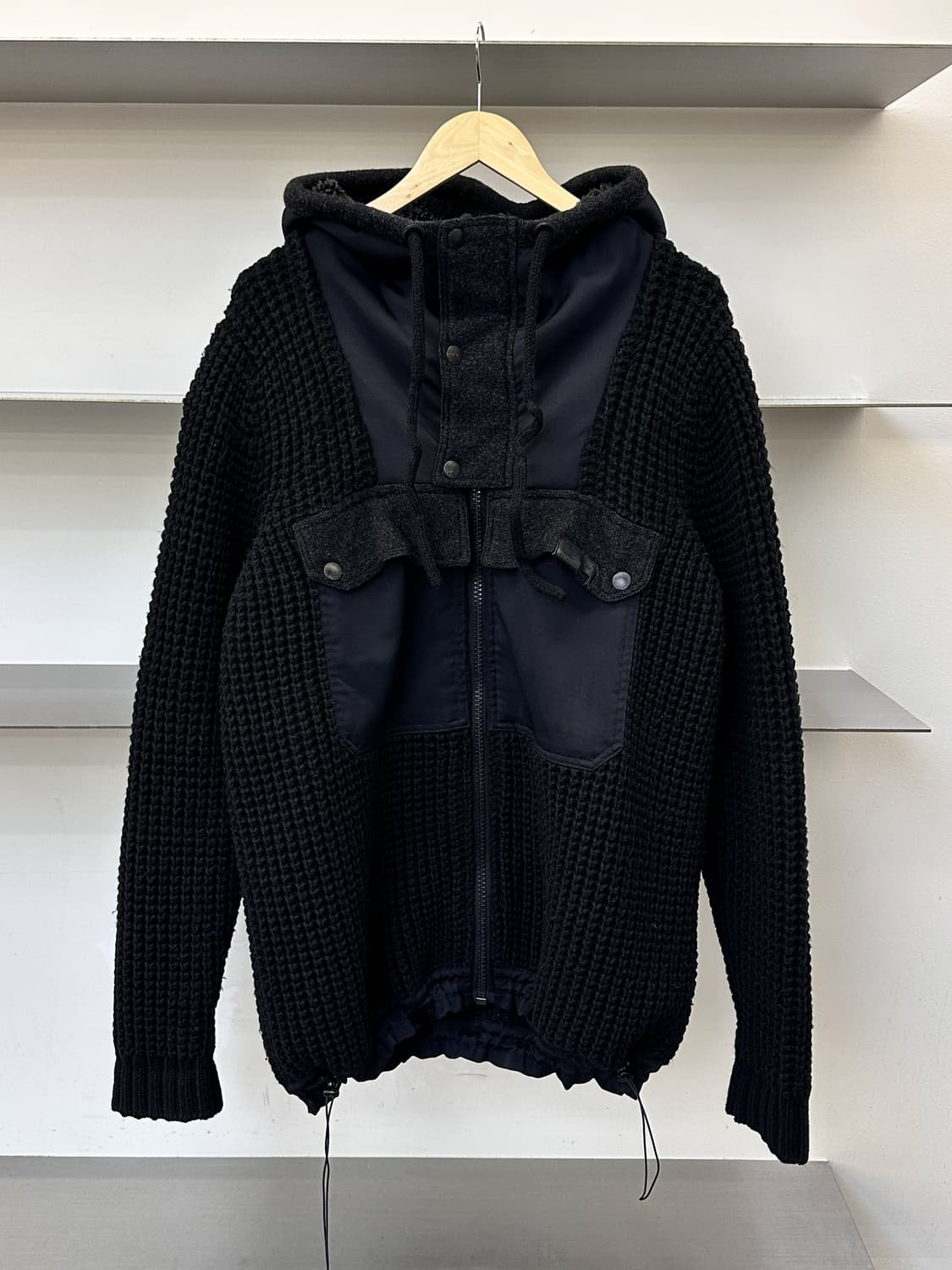 디젤 투포켓 풀오버 스냅 네트 집업 자켓 상품이미지1