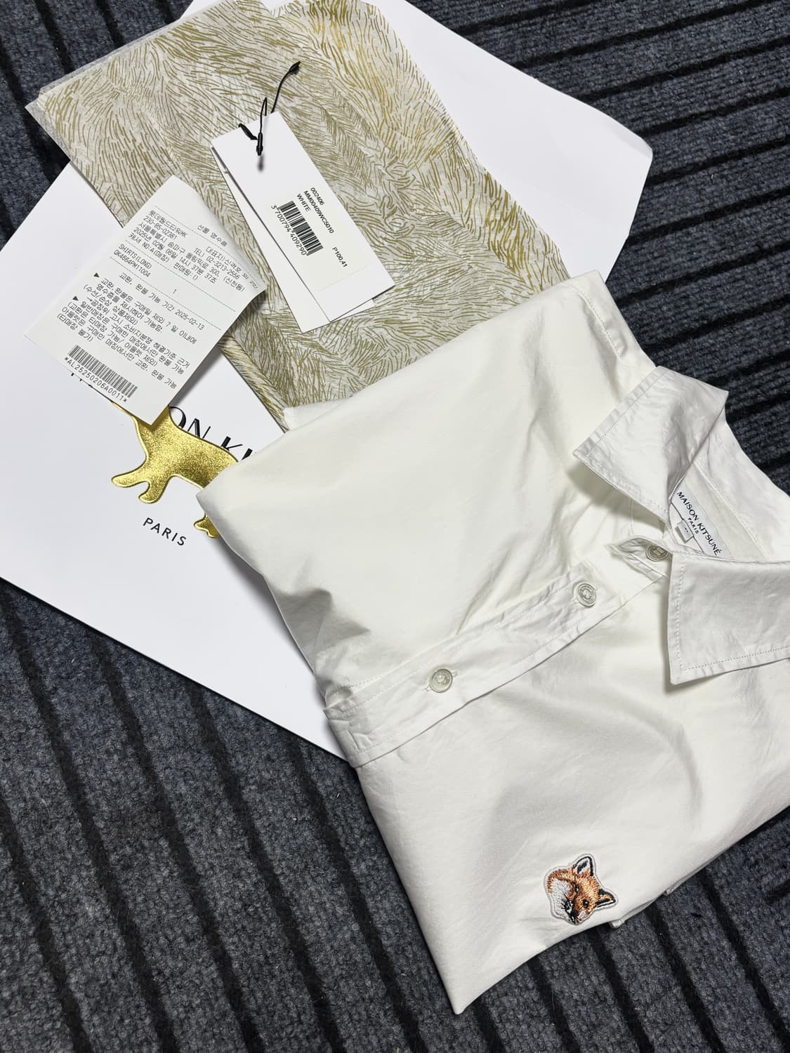 메종키츠네 폭스헤드 자수 클래식 셔츠 상품이미지8