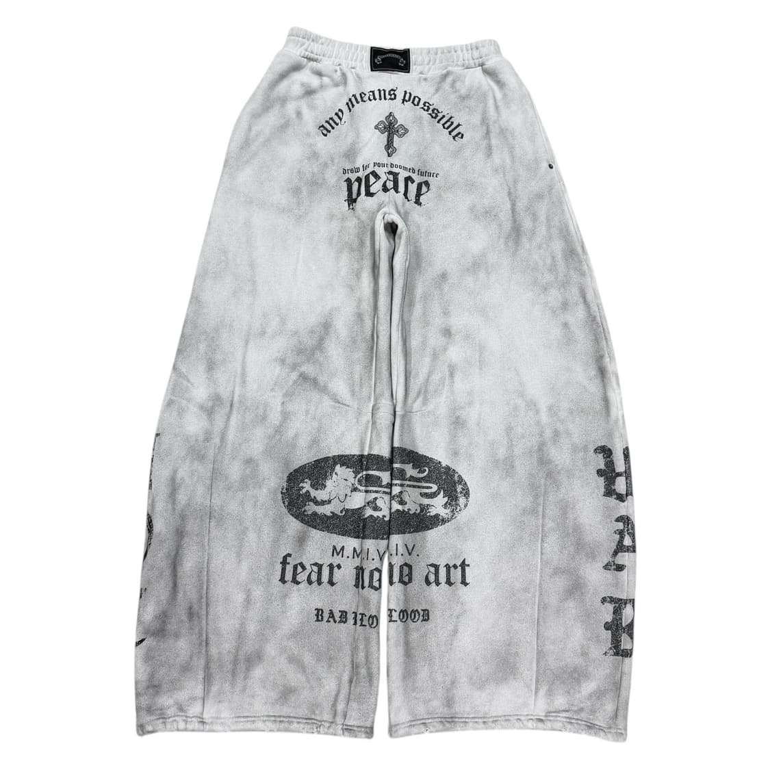 배드블러드 피스 낫 워 스트링 스웻팬츠 바지 더스티 화이트 M 상품이미지1