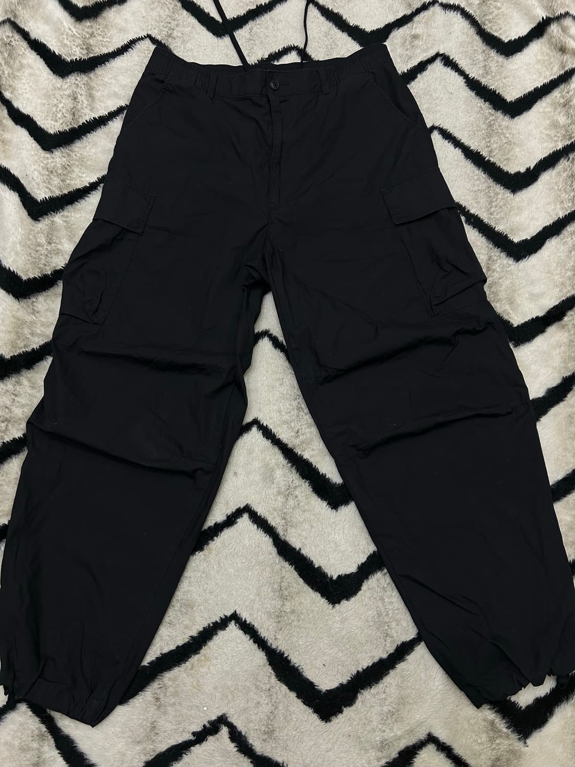 [L]유니클로C 카고 와이드 코튼 팬츠/블랙 상품이미지1