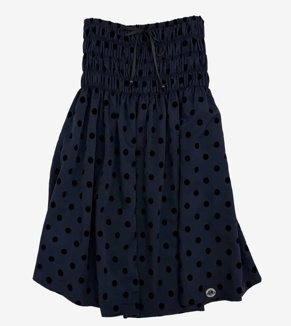 플라즈마스페어 볼도트 스모크 셔링 로우라이즈 스커트 네이비 상품이미지1