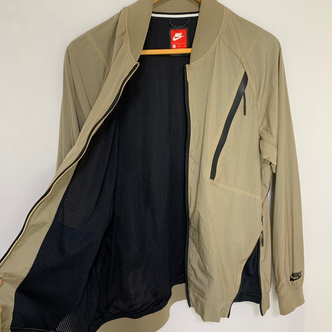 나이키 사선 지퍼 디테일 바람막이 블루종 자켓 베이지 브라운 M 상품이미지7
