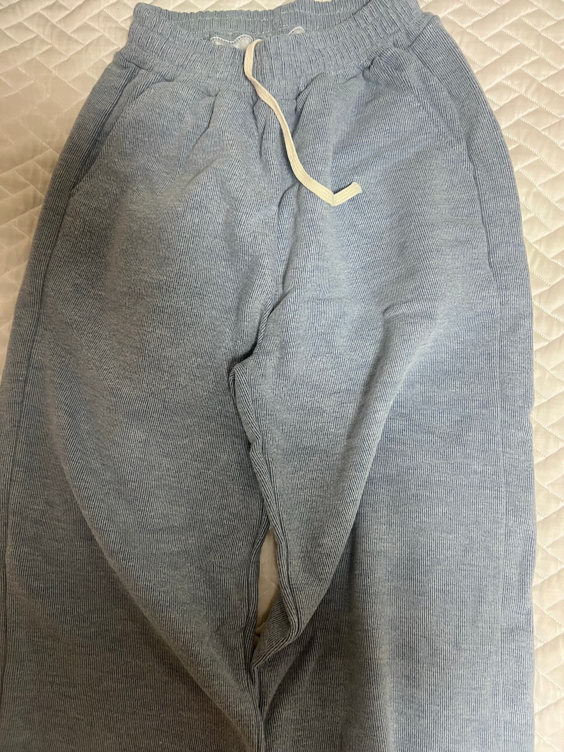 기모파스텔톤파랑색추리닝바지판매 상품이미지1