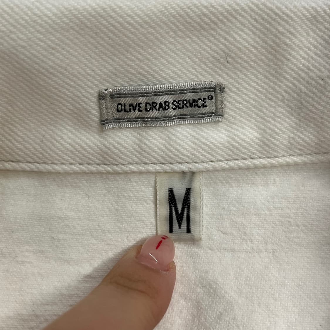 [정품/M] 올리브드랩서비스 화이트 코튼 자켓 b18 상품이미지7