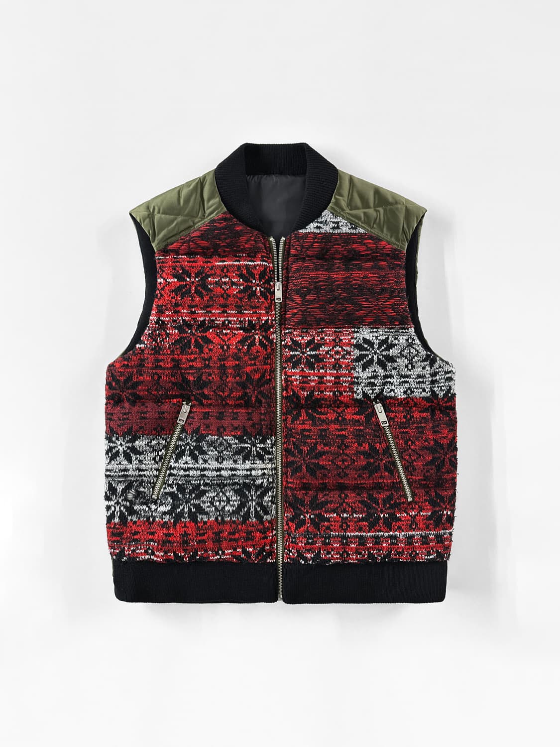 디젤 페어 아일 니트 믹스 퀼팅 베스트 상품이미지1