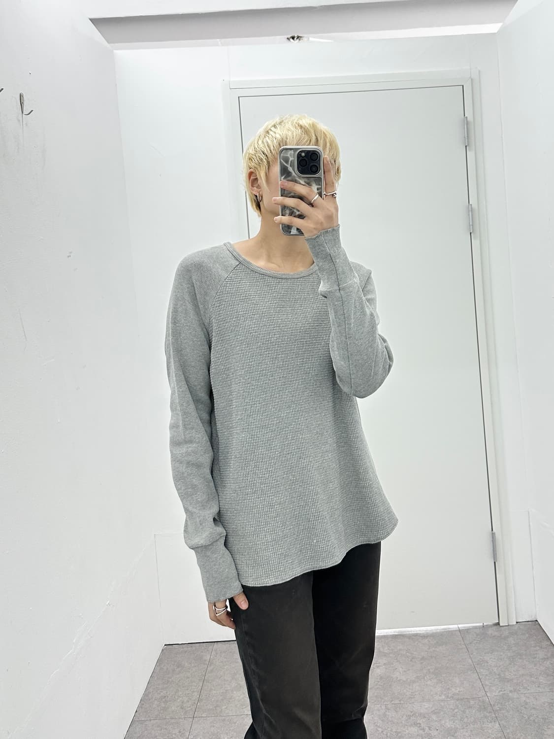 Gap ribbed & waffle knit sleeve  상품이미지1